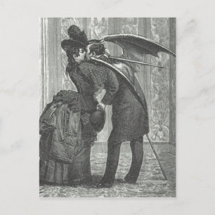 A Kiss Victorian/Gothic Winged Vampire Postcard