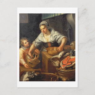 A Kitchen Scene Postcard