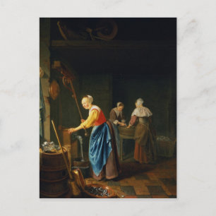 A Kitchen Scene Postcard