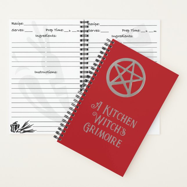 A Kitchen Witch's Grimoire Blank Recipe Book (Inside)