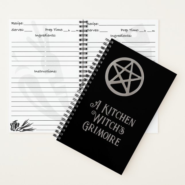 A Kitchen Witch's Grimoire Blank Recipe Book (Inside)