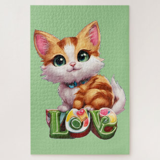 A kitten in love jigsaw puzzle