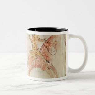 A knight carrying a flaming torch Two-Tone coffee mug