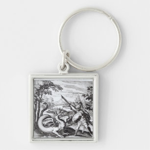 A knight defeating 'Rot' Key Ring