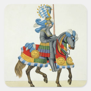A knight on his way to a tournament, plate from 'A Square Sticker