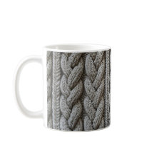 A knitted fabric mug