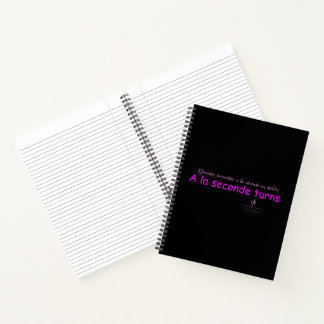 A La Seconde Turns Black and Pink Notebook