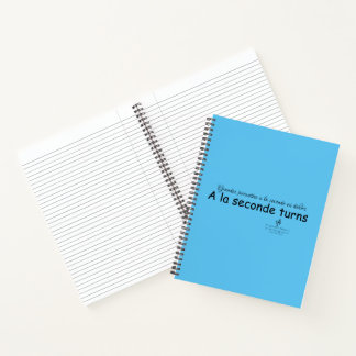 A La Seconde Turns Sky Blue and Black Notebook