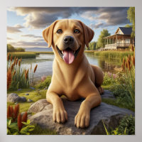 A Labrador Retriever Resting in the Country