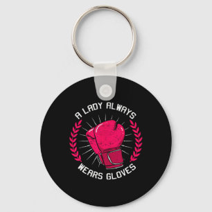 A Lady Always Wears Gloves Boxing Girl Boxer Train Key Ring