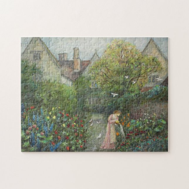 A Lady in the Garden by Maria Spartali Stillman Jigsaw Puzzle (Horizontal)