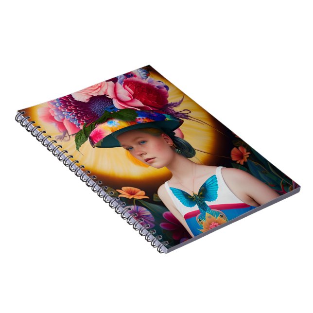 A lady with a floral sun hat notebook (Right Side)