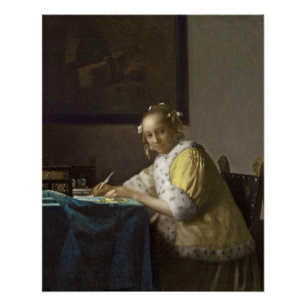 A Lady Writing, c. 1665 (oil on canvas) Poster