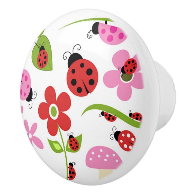 A Ladybug Garden Ceramic Knob (Right)
