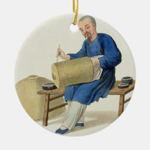 A Lantern Painter, plate 20 from 'The Costume of C Ceramic Tree Decoration