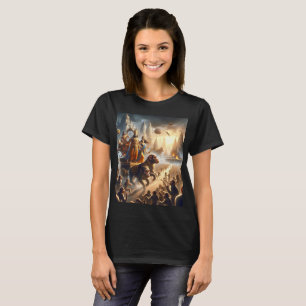 a large group of people are in a large city T-Shirt