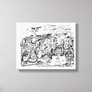 A late-night walk home canvas print