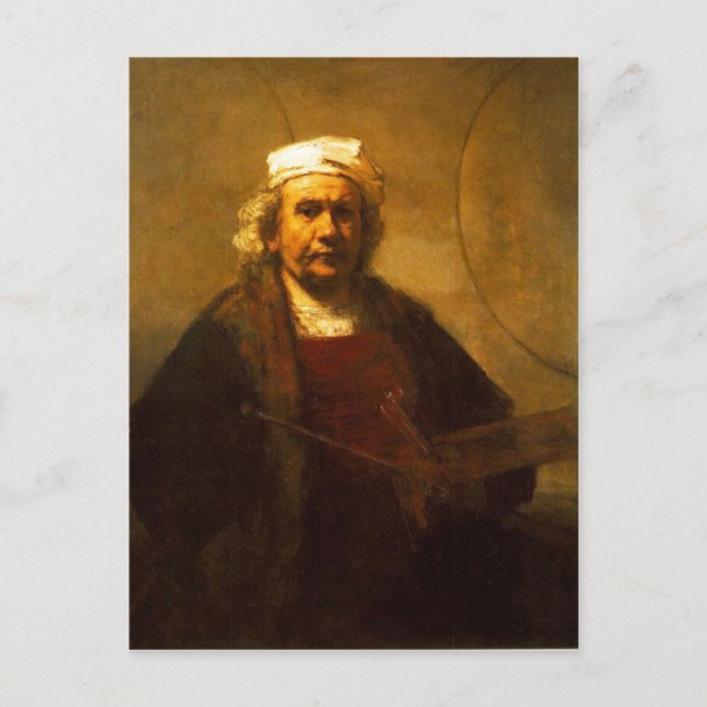 A late self protrait by Rembrandt, from a period w Postcard (Front)