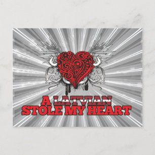 A Latvian Stole my Heart Postcard