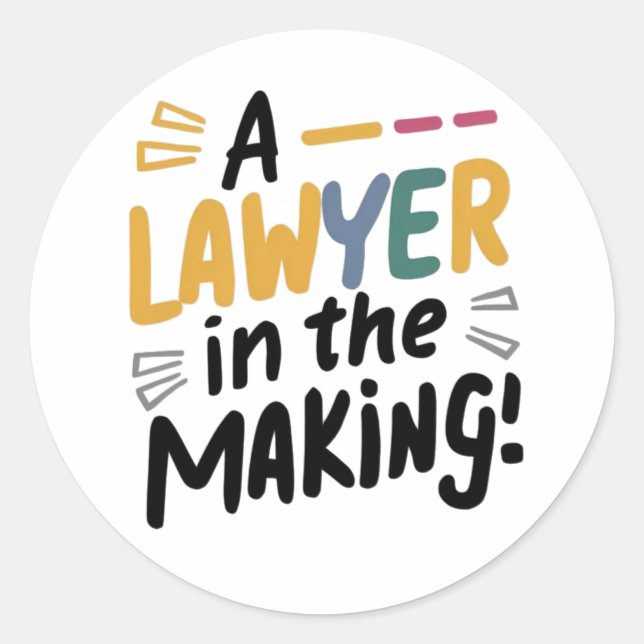 A lawyer  in the making classic round sticker (Front)