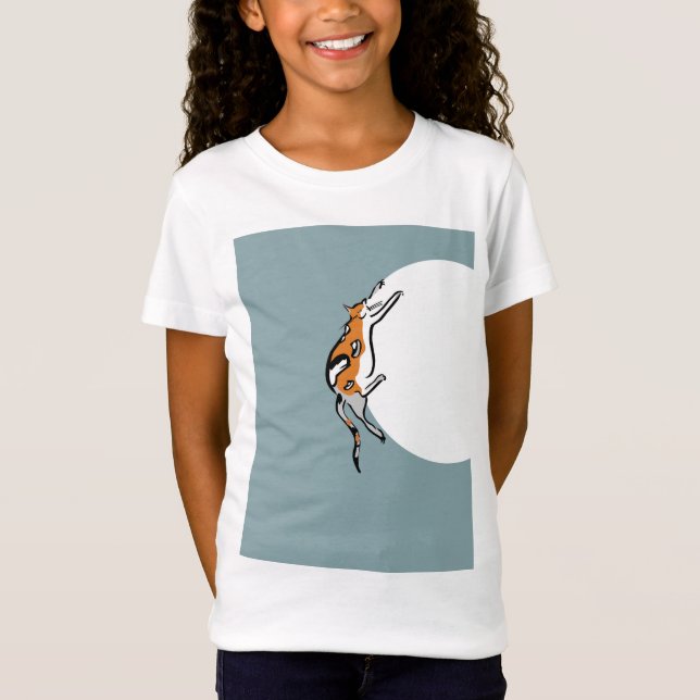 A Lazy Fat Tricolor Funny Cat T-Shirt (Front)