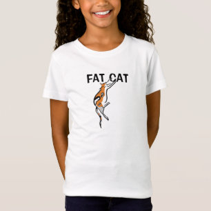 A Lazy Fat Tricolor Funny Cat T-Shirt
