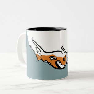 A Lazy Fat Tricolor Funny Cat Two-Tone Coffee Mug