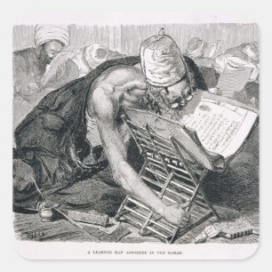 A Learned Man Absorbed in the Koran Square Sticker
