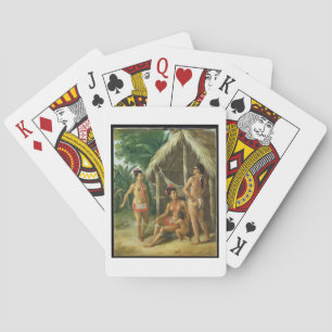 A Leeward Islands Carib Family outside a Hut, c.17 Playing Cards
