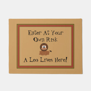 A Leo Lives Here Doormat