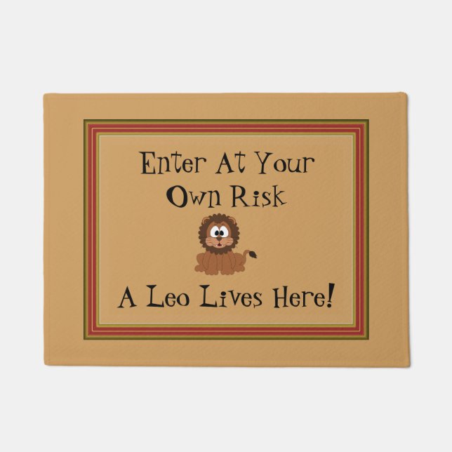 A Leo Lives Here Doormat (Front)