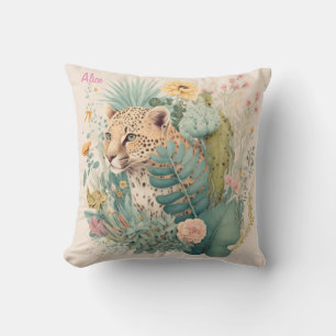 A leopard behind the bush  cushion