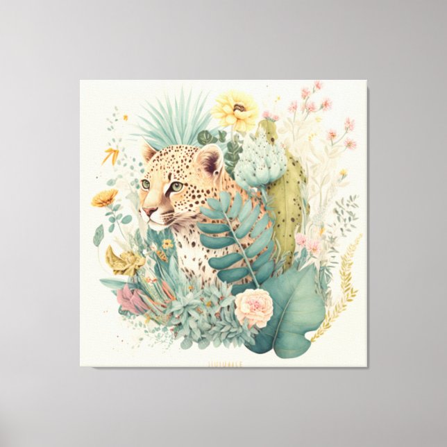 A leopard behind the bush custom        canvas print (Front)