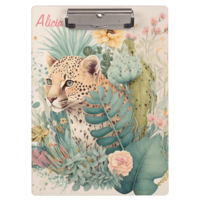 A leopard behind the bush custom     clipboard (Front)