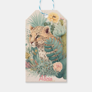 A leopard behind the bush custom      gift tags