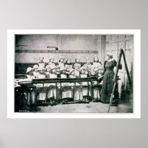 A Lesson in Domestic Science (b&w photo) Poster