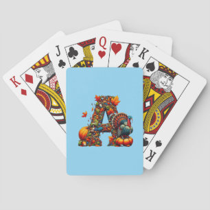 A letter A in Thanksgiving style Playing Cards