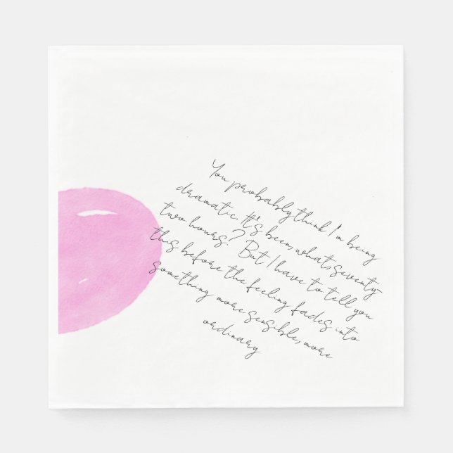 A Letter Few Days After a First Date Napkin (Front)