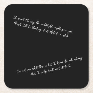A Letter Few Days After a First Date Square Paper Coaster