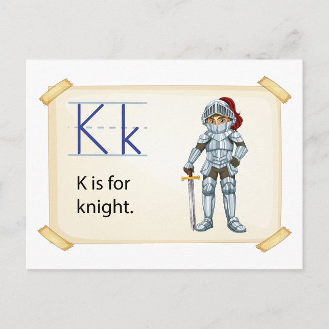 A letter K for knight Postcard (Front)