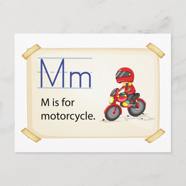 A letter M for motorcycle Postcard (Front)