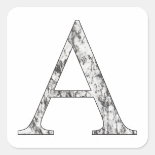 A letter marble Alpha symbol   Greek Alphabet Square Sticker