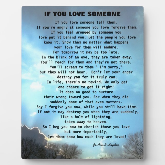 A LETTER OF FORGIVENESS  PLAQUE (Front)