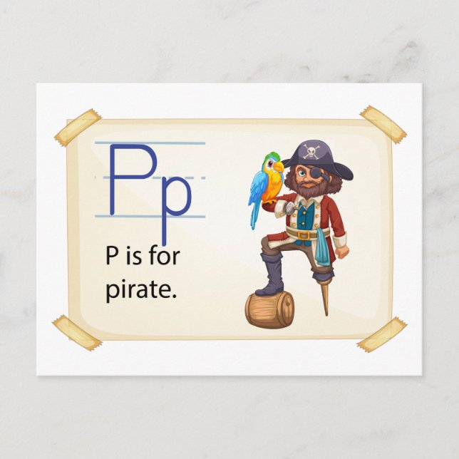 A letter P for pirate Postcard (Front)