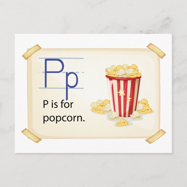A letter P for popcorn Postcard (Front)