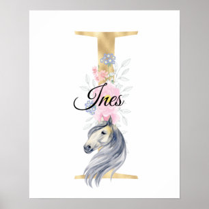 A letter personalised name monogram with horse  po poster
