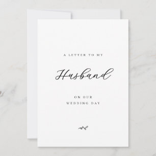 A Letter to My Husband on Our Wedding Day Card