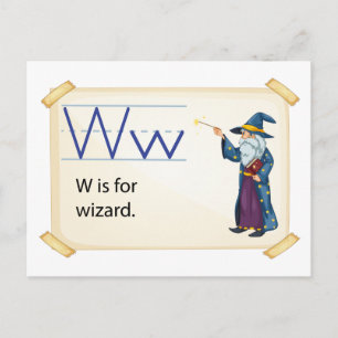 A letter W for wizard Postcard