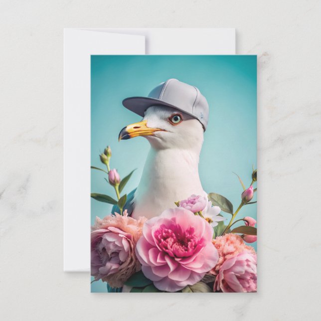 A letter with a seagull thank you card (Front)