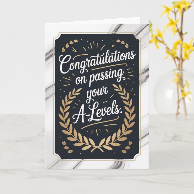 A Level Exam Congratulation Graduation  Card (Yellow Flower)